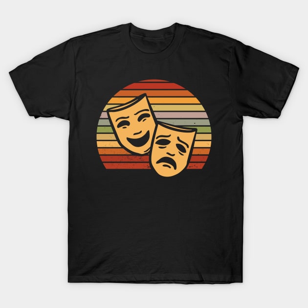 retro mask musical theatre drama T-Shirt by ShirtsShirtsndmoreShirts